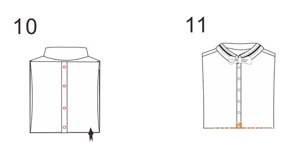 長(zhǎng)短袖襯衫折疊方法圖解4